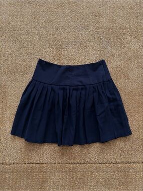 Aqua Black Pleated Mini Skirt